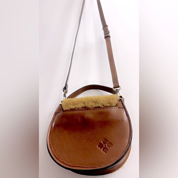 Patricia Nash Rare Shearling Annfield Crossbody  7.5 X 7 Leather Sherpa LIKE NEW - Picture 4 of 8